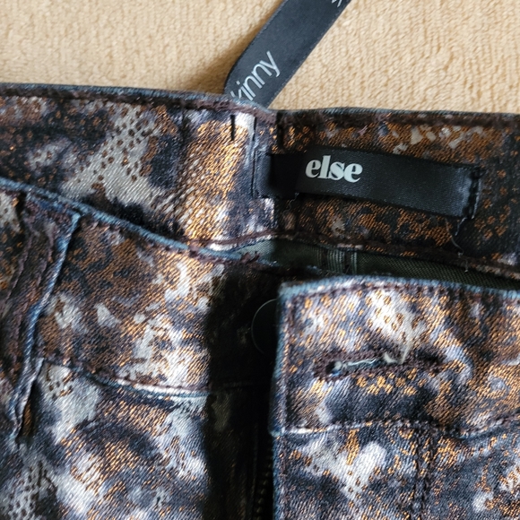 ELSE BRONZE SNAKE SKINNY JEANS SIZE W28 - Picture 7 of 12